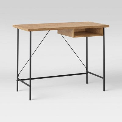 Wood And Metal Writing Desk With Storage - Room Essentials™