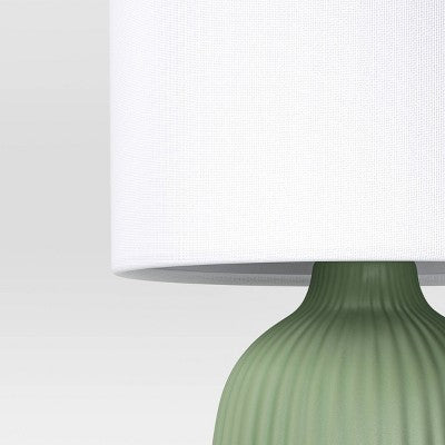 Fluted Ceramic Table Lamp: ETL Listed, Cotton/Polyester Shade, No Assembly - Room Essentials™