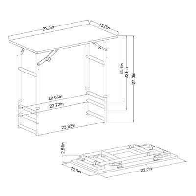 Adjustable Height Dorm Folding Table Brown - Room Essentials™