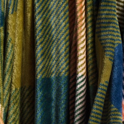 Printed Plaid Plush Throw Blanket Green Multi - Room Essentials™: Lightweight Knitted Fleece, 50x60, Machine Washable