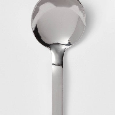 Squared Straight Spoon - Room Essentials™: 18/0 Stainless Steel, Dishwasher-Safe, Silver, 6.78" Length, Dinner Spoon