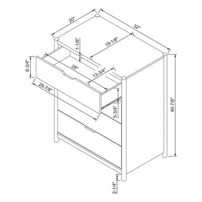 Scandi 4 Drawer Dresser Natural - Room Essentials™