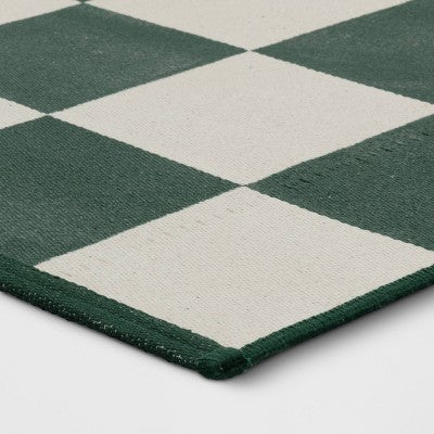  4'x5'6" Checkered Area Rug Ivory/Green - Room Essentials™