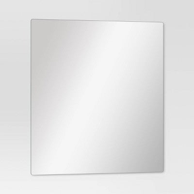  (Set Of 4) 12"x12" Frameless Mirrors Silver - Room Essentials™: Modern Square Wall Mount, No Frame Required