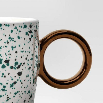 13oz Stoneware Spatter Print Mug Woodsy Green - Room Essentials™