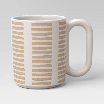  16oz Stoneware Broken Blinds Print Mug Golden Apple - Room Essentials™