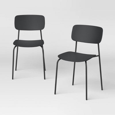  Set Of 2 Molded Plastic With Metal Base Dining Chair - Room Essentials™