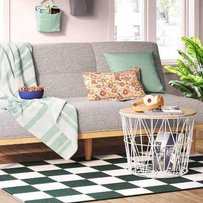  4'x5'6" Checkered Area Rug Ivory/Green - Room Essentials™
