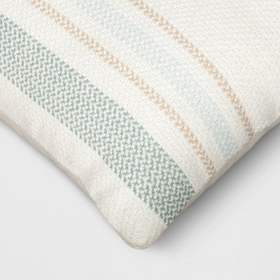  Textured Yarn Dyed Cotton Lumbar Throw Pillow - Room Essentials™