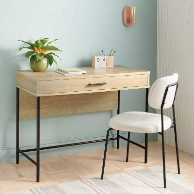  Wood And Metal Dorm Writing Desk With Storage Drawer - Room Essentials™