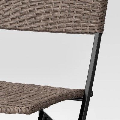  Wicker Outdoor Portable Folding Chair Brown - Room Essentials™