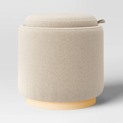  Round Upholstered Storage Ottoman - Room Essentials™