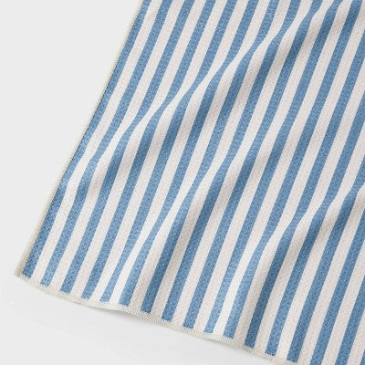  Quick Dry Striped Waffle Towel Blue - Room Essentials™