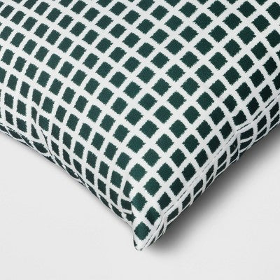  10"x17" Micro Grid Rectangular Outdoor Lumbar Pillow - Room Essentials™