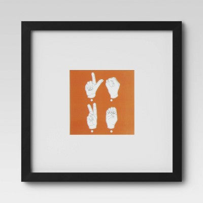  Set Of 9 Gallery Frame Set 10" X 10" Matted To 5" X 5" Black - Room Essentials™