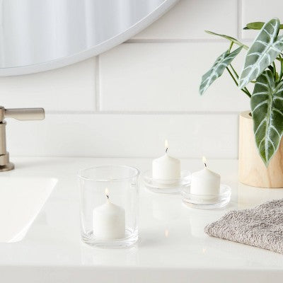  Tealight And Votive 2.9" Clear Glass Candle Holder - Room Essentials™: Elegant Tabletop Decor, 3.03" Height