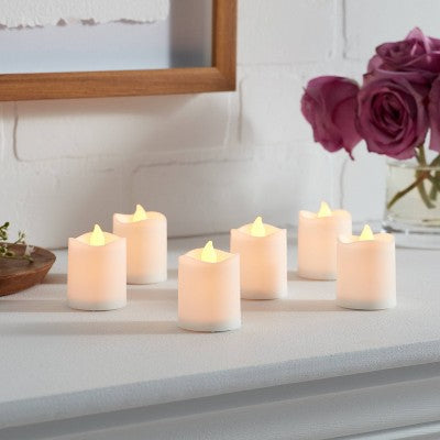  6pk Votives LED Candle - Room Essentials™: Resin & Plastic, Battery Operated, Safe Decor