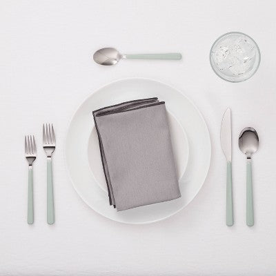  20pc Plastic Handle Flatware Set Mint - Room Essentials™: Stainless Steel Silverware Set, Service For 4, Forks Spoons Knives