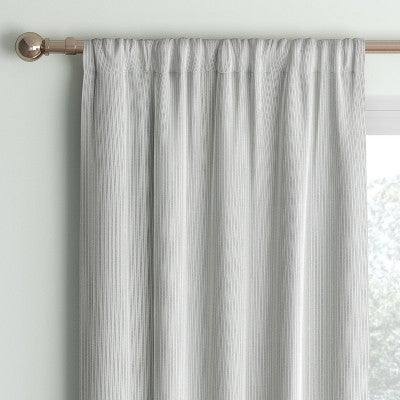  Blackout Baby Striped Window Curtain Panel Gray/Ivory - Room Essentials™