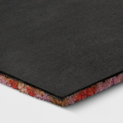  1'4"x2'4" Floral Coir Doormat Red/Pink - Room Essentials™
