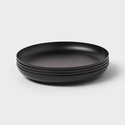  4pk Small Metal Plates Candle Holders Black - Room Essentials™: Iron Candlestick Set For Modern Decor