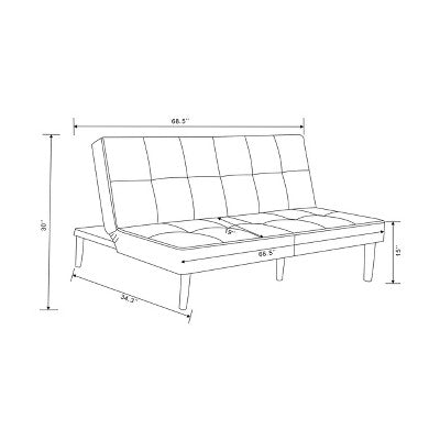 69" Tufted Dorm Futon Sofa - Room Essentials