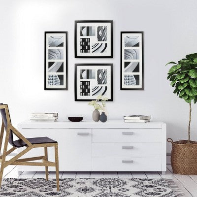 Thin Collage Frame Holds Four 4" X 6" Photos Black - Room Essentials™