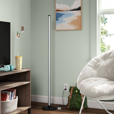  Color Changing LED Floor Lamp With Remote Control Mood And Ambient Lighting Black - Room Essentials™
