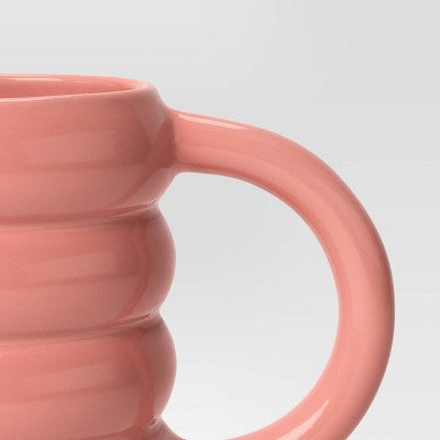  13oz Stoneware Artisan Mug Coral - Room Essentials™: Coffee Cup, Microwave & Dishwasher Safe, Hot/Cold Beverages