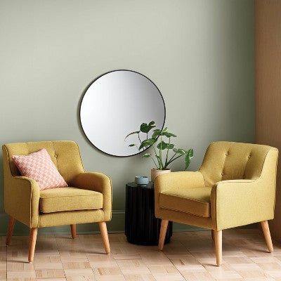 28" Round Metal Mirror Black - Room Essentials™