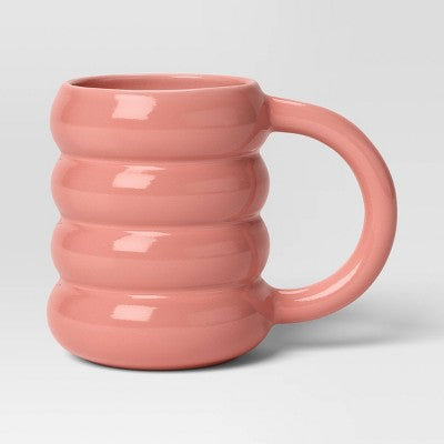  13oz Stoneware Artisan Mug Coral - Room Essentials™: Coffee Cup, Microwave & Dishwasher Safe, Hot/Cold Beverages