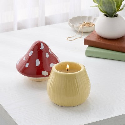  Mushroom Figural Ceramic Spice Cabinet Jar Candle - Room Essentials™