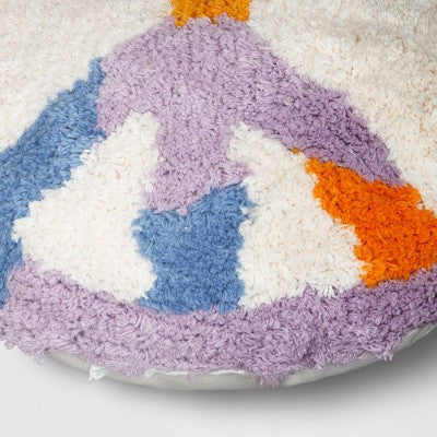  Peace Sign Printed Plush Round Throw Pillow - Room Essentials™