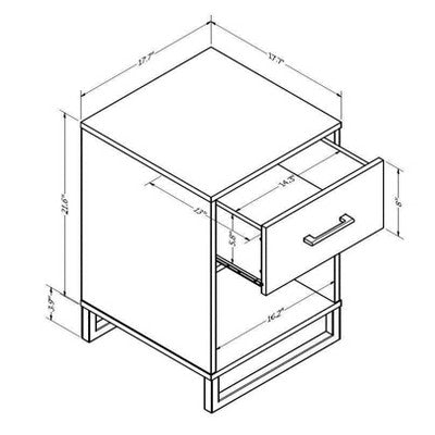  Mixed Material Nightstand - Room Essentials™