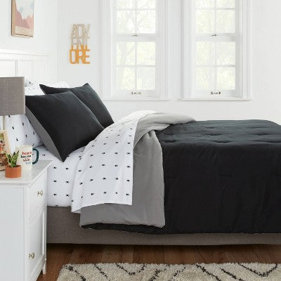  Solid Microfiber Reversible Comforter & Sheets Set - Room Essentials™