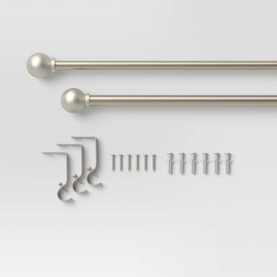  Café Smaller Ball Curtain Rod Silver - Room Essentials™
