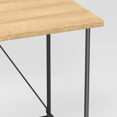  Wood And Metal Desk With Shelves Natural - Room Essentials™