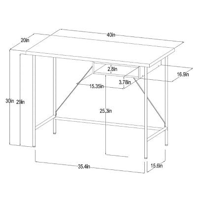  Wood And Metal Writing Desk With Storage - Room Essentials