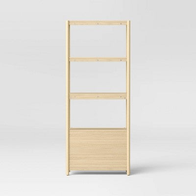  72.25" Scandi Bookcase With Three Shelves And Cabinet Storage Natural - Room Essentials™