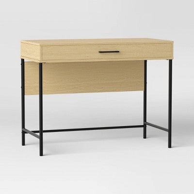  Wood And Metal Dorm Writing Desk With Storage Drawer - Room Essentials™