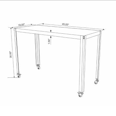  45" Metal Rolling Computer Desk - Room Essentials™