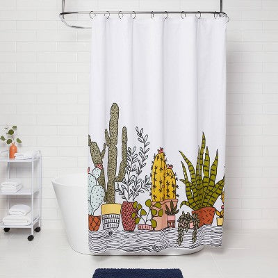  Plants Print Shower Curtain Green - Room Essentials™