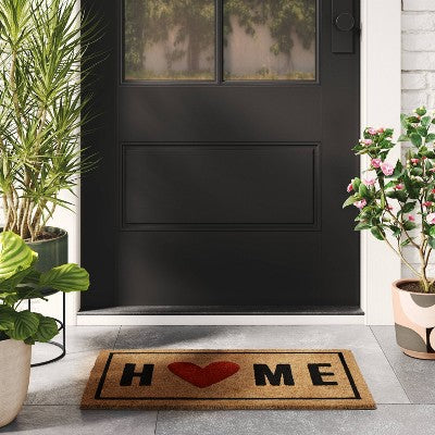  Home With The Heart Typography Doormat 1'6"x2'6" - Room Essentials™