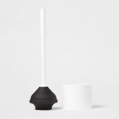  Plunger White - Room Essentials™: Essential Bathroom Accessory, Plastic With Holder, Recyclable