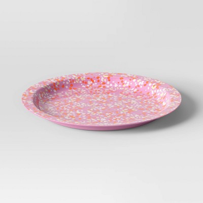  10.5" Plastic Terrazzo Pale Raspberry Dinner Plate Pink - Room Essentials™