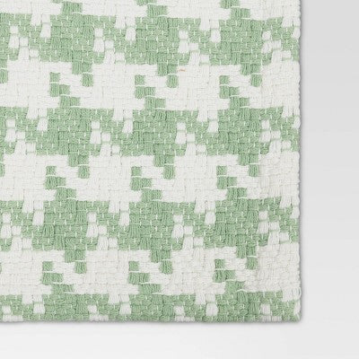 Houndstooth Table Runner Green - Room Essentials™