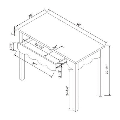 Wavy Writing Desk With Drawer Natural - Room Essentials™