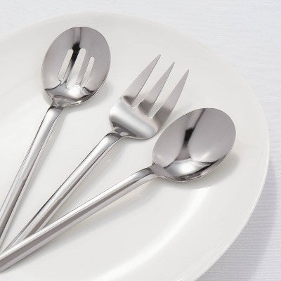  3pc Squared Straight Serving Set - Room Essentials™: Stainless Steel Utensils, Serving Fork & Spoons, Dishwasher-Safe