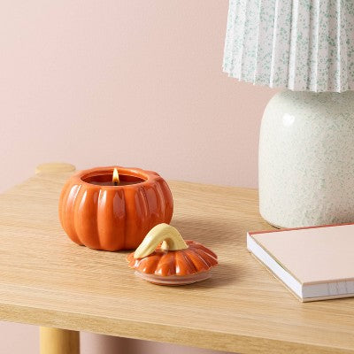  Pumpkin Figural Ceramic Strawberry Pumpkin Jar Candle - Room Essentials™