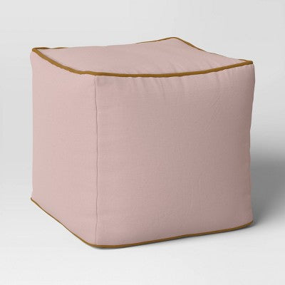 Color Block With Contrast Piping Pouf - Room Essentials™